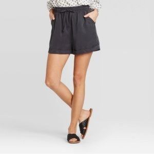 Mid-Rise Tie-Front Utility Shorts